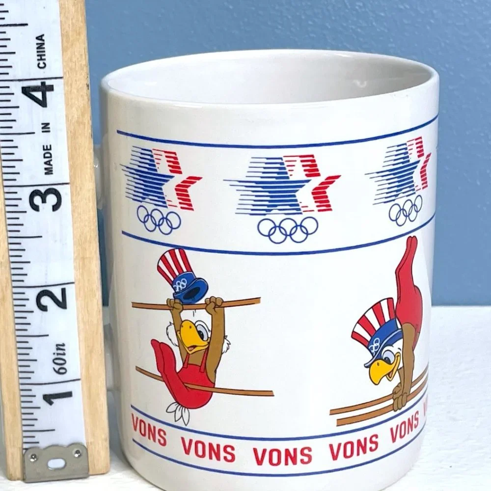 Sam the Olympic Eagle 1984 Los Angeles Olympic Games Ceramic Coffee Mug &‎ Plate